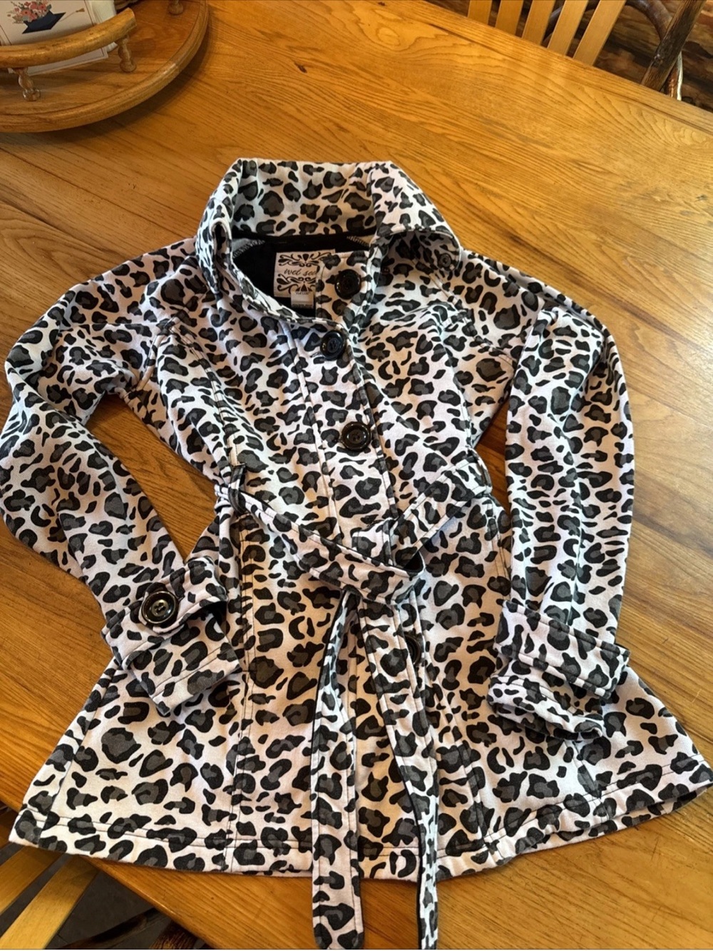 Y2K Leopard Print Coat Wet Seal Size Small EC